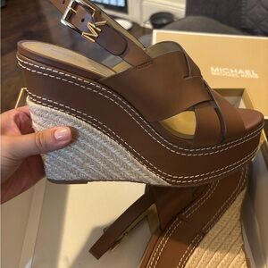Michael Kors Tan wedges platform shoes
